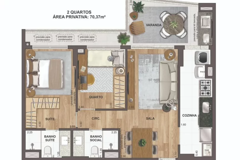 La Isla Planta 2 quartos