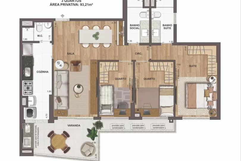 La Isla Planta 3 quartos